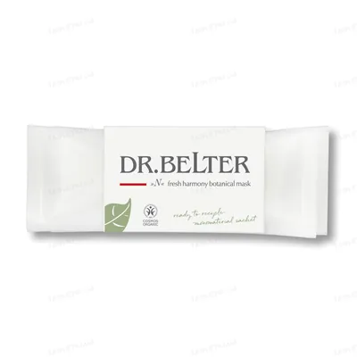 Маска Dr.Belter Line N для обличчя органічна освіжаюча і ревіталізуюча флісова, 2 саше*24 мл