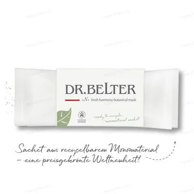 Маска Dr.Belter Line N для обличчя органічна освіжаюча і ревіталізуюча флісова, 2 саше*24 мл