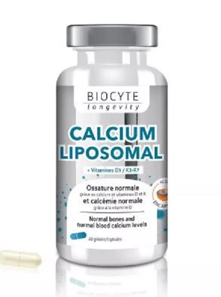 Кальций липосомальный Д3 К2 Biocyte Calcium Liposomal D3 K2 для укрепления костей и зубов, 60 капсул