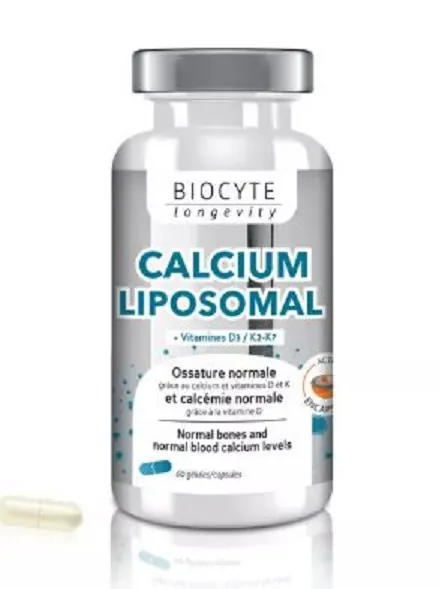 Кальцій ліпосомальний Д3 К2 Biocyte Calcium Liposomal D3 K2 для зміцнення кісток та зубів, 60 капсул