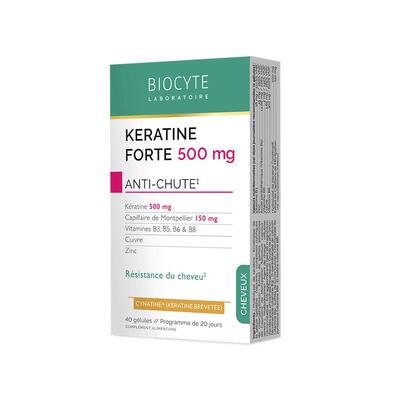 Кератин Форте Biocyte Keratine Forte Anti-chute Pack 500 мг для укрепления волос, 120 гелевых капсул