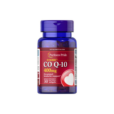 Коэнзим Q-10 Puritan's Pride CO Q10 400 мг (Q-SORB), 30 гелевых капсул