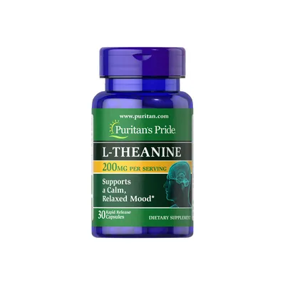 Амінокислота L-Теанін Puritan's Pride L-Theanine 200 мг, 30 капсул