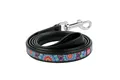 Повідець Collar WAUDOG Design малюнок Квіти, ширина 18 мм довжина 122 см, чорний
