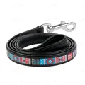 Повідець Collar WAUDOG Design малюнок Етно, ширина 18 мм довжина 122 см, чорний