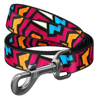 Поводок Collar WAUDOG Nylon рисунок Граффити, ширина 20 мм длина 122 см