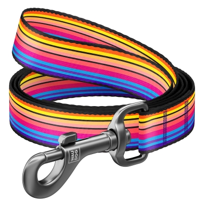 Поводок Collar WAUDOG Nylon рисунок Линии, ширина 20 мм длина 122 см