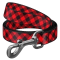 Поводок Collar WAUDOG Nylon рисунок Шотландка красная, ширина 15 мм длина 122 см