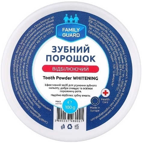Зубной порошок Family Guard Отбеливающий, 100 г
