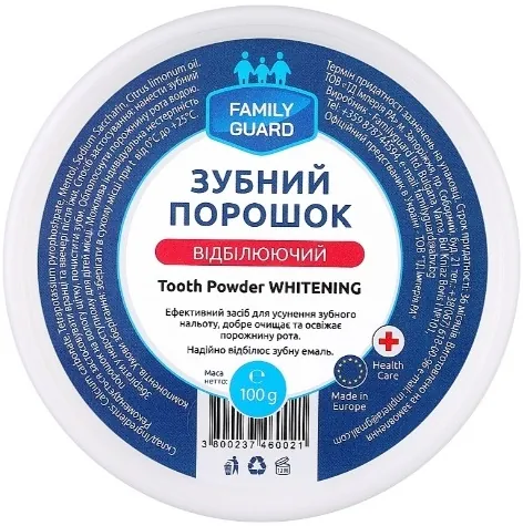 Зубний порошок Family Guard Відбілюючий, 100 г