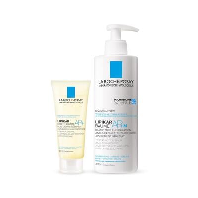 Набір La Roche-Posay Lipikar AP+M (Бальзам для дуже сухої та схильної до атопії шкіри, 400 мл + олія для душу Lipikar AP+, 100 мл)