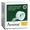 Пластир медичний Леопор хірургічний, мікропористий рулонний без котушки, 5 м х 2,5 см, 1 штука