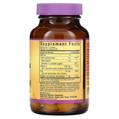 Цинк 15 мг Bluebonnet Nutrition EarthSweet Chewables, вкус апельсина, 60 таблеток для рассасывания