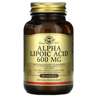 Альфа-ліпоєва кислота Solgar Alpha Lipoic Acid 600 мг таблетки №50