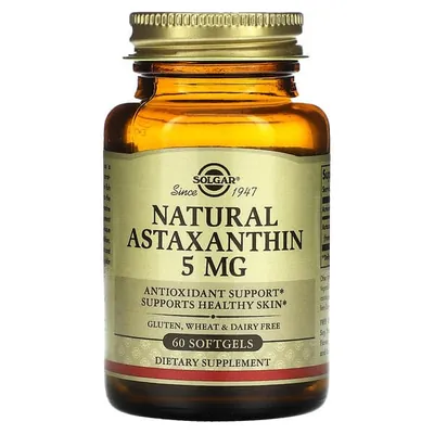 Астаксантин Solgar Natural Astaxanthin 5 мг м'які капсули №60