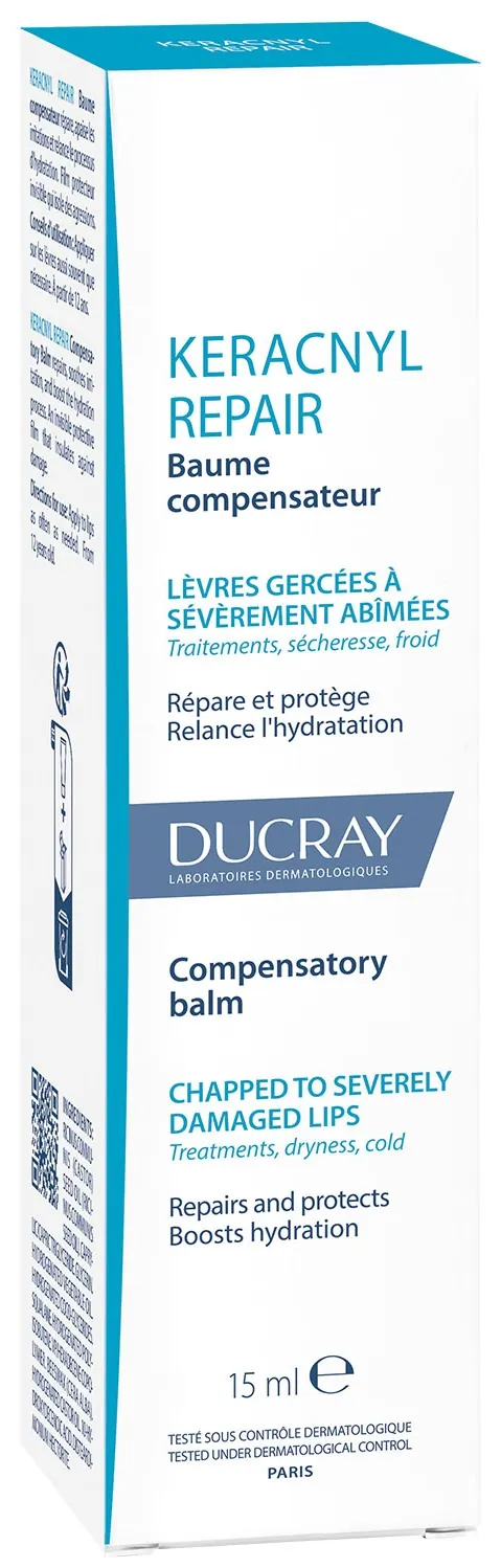 Бальзам для губ Ducray Keracnyl Repair Lip Balm відновлюючий, 15 мл