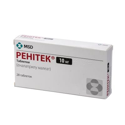 Ренитек таблетки по 10 мг №28 (14х2)