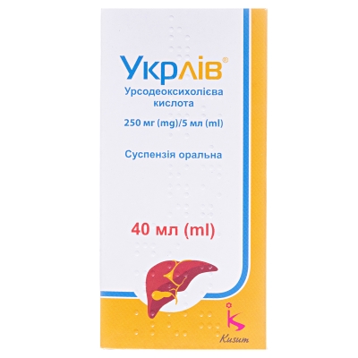 Укрлів суспензія ор. 250 мг/5 мл по 40 мл у бан.