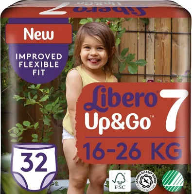 Підгузки-трусики Libero Up & Go розмір 7, 17+ кг, 32 шт