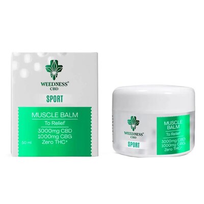 Бальзам Weedness Muscle Relief 3000 мг CBD + 1000 мг CBG для мышц и суставов, 50 мл
