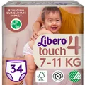 Підгузки Libero Touch розмір 4, 7-11 кг, 34 шт