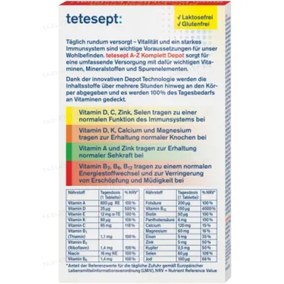 Вітамінний комплекс Tetesept A-Z depot, 40 таблеток