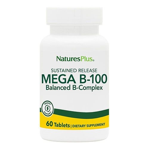 B-комплекс медленного высвобождения Nature's Plus Mega В-100, 60 таблеток