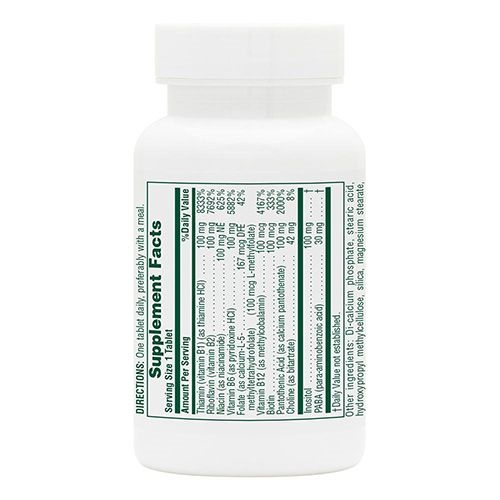B-комплекс медленного высвобождения Nature's Plus Mega В-100, 60 таблеток