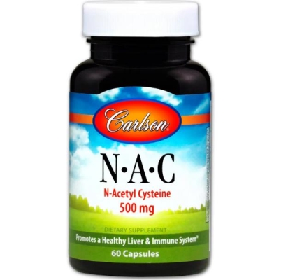 Аминокислоты N-ацетилцистеин Carlson Labs NAC 500 мг капсулы №60