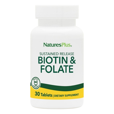 Биотин и фолиевая кислота Nature's Plus Biotin & Folic Acid, 30 таблеток