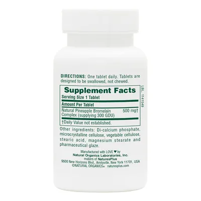 Бромелайн Nature's Plus Bromelain 500 мг, 60 таблеток