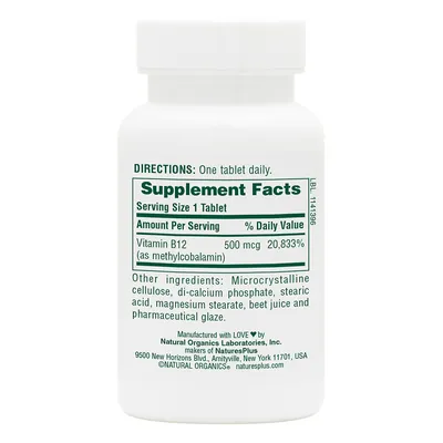 Вітамін B12 Nature's Plus Vitamin B12 500 мкг, 90 таблеток