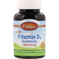 Витамин D3 для детей Carlson Labs Kid's Vitamin D3 Gummies 1000 МЕ, вкус фруктов, 60 жевательных конфет