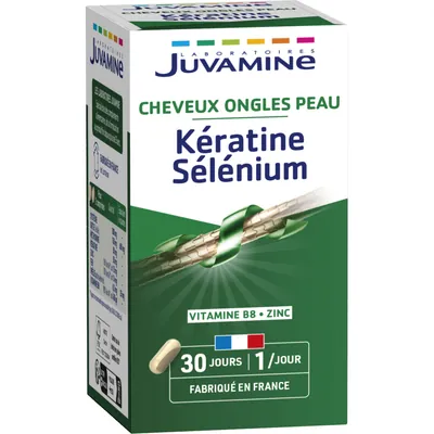 Волосся, нігті, шкіра Juvamine Кератин + селен капсули №30