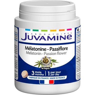 Диетическая добавка Juvamine 3 действия для сна Мелатонин + пассифлора таблетки №90