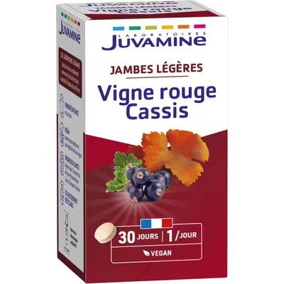 Легкі ноги Juvamine Червона лоза + чорна смородина таблетки №30