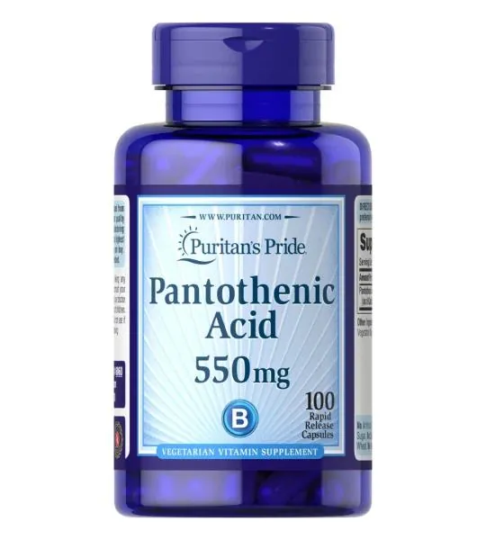 Пантотенова кислота Puritan's Pride Pantothenic Acid 550 мг, 100 капсул