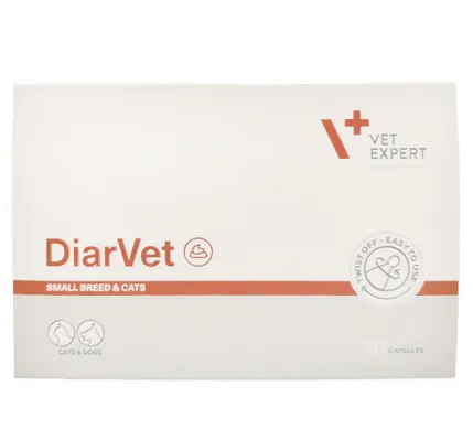 ДіарВет (DiarVet) Vet Expert засіб при діареї для котів та собак малих порід, 30 капсул