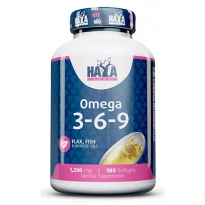 Жирні кислоти Haya Labs Omega 3-6-9 1200 mg 100 софт гель капсул (854822007477)
