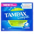 Тампони Tampax Compak Super з аплікатором, 3 краплі, 16 штук