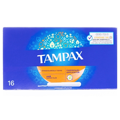 Тампони Tampax Super Plus з аплікатором, 4 краплі, 16 штук