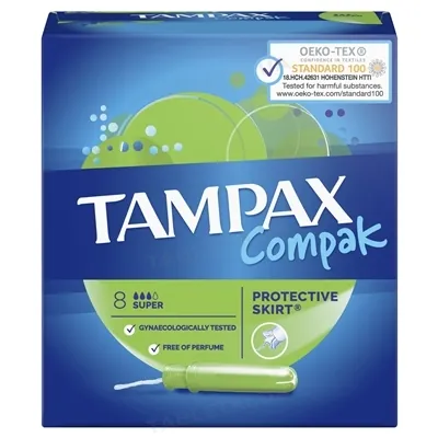 Тампони Tampax Compak Super з аплікатором, 3 краплі, 8 штук
