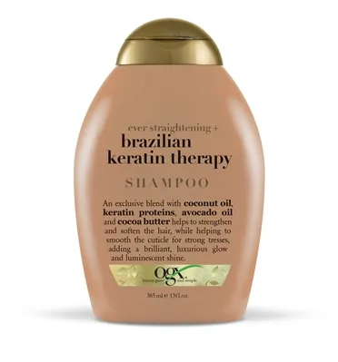 Шампунь Ogx Brazilian Keratin Smooth Розгладжуючий для зміцнення волосся, 385 мл