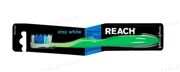 Зубна щітка Reach Stay White, середня, 1 штука