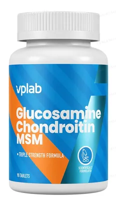Глюкозамін, хондроітин і MSM VPLab Glucosamine Chondroitin MSM, 90 таблеток