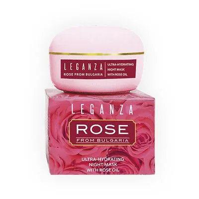 Маска нічна Leganza Rose from Bulgaria ультразволожуюча з трояндовою олією, 45 мл