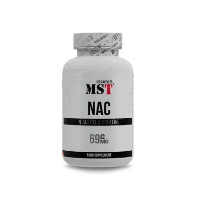 Ацетилцистеїн MST Nutrition NAC (N-Acetyl Cysteine) по 696 мг, 120 капсул