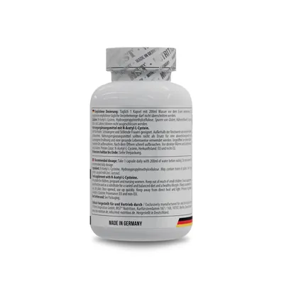 Ацетилцистеїн MST Nutrition NAC (N-Acetyl Cysteine) по 696 мг, 120 капсул