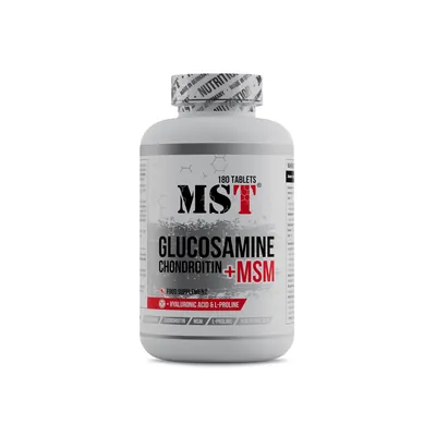Глюкозамін, хондроїтин, МСМ та гіалуронова кислота MST Nutrition Glucosamine Chondroitin + MSM + hyaluronic acid, 180 таблеток