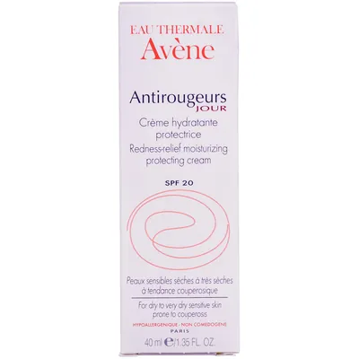 Крем для обличчя Avene Antirougeurs Jour SPF20 денний зволожуючий для сухої та дуже сухої шкіри схильної до куперозу, 40 мл